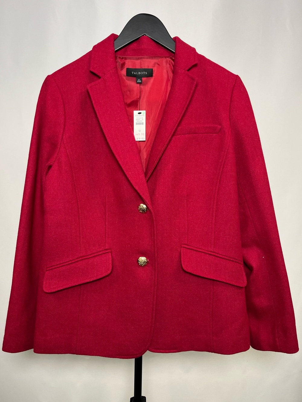 NWT Talbots Red Wool Blazer